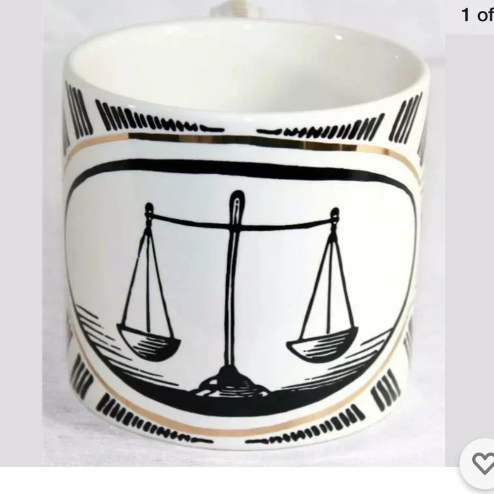 NIB Sir Madam Libra Pattern Large Oversized mug